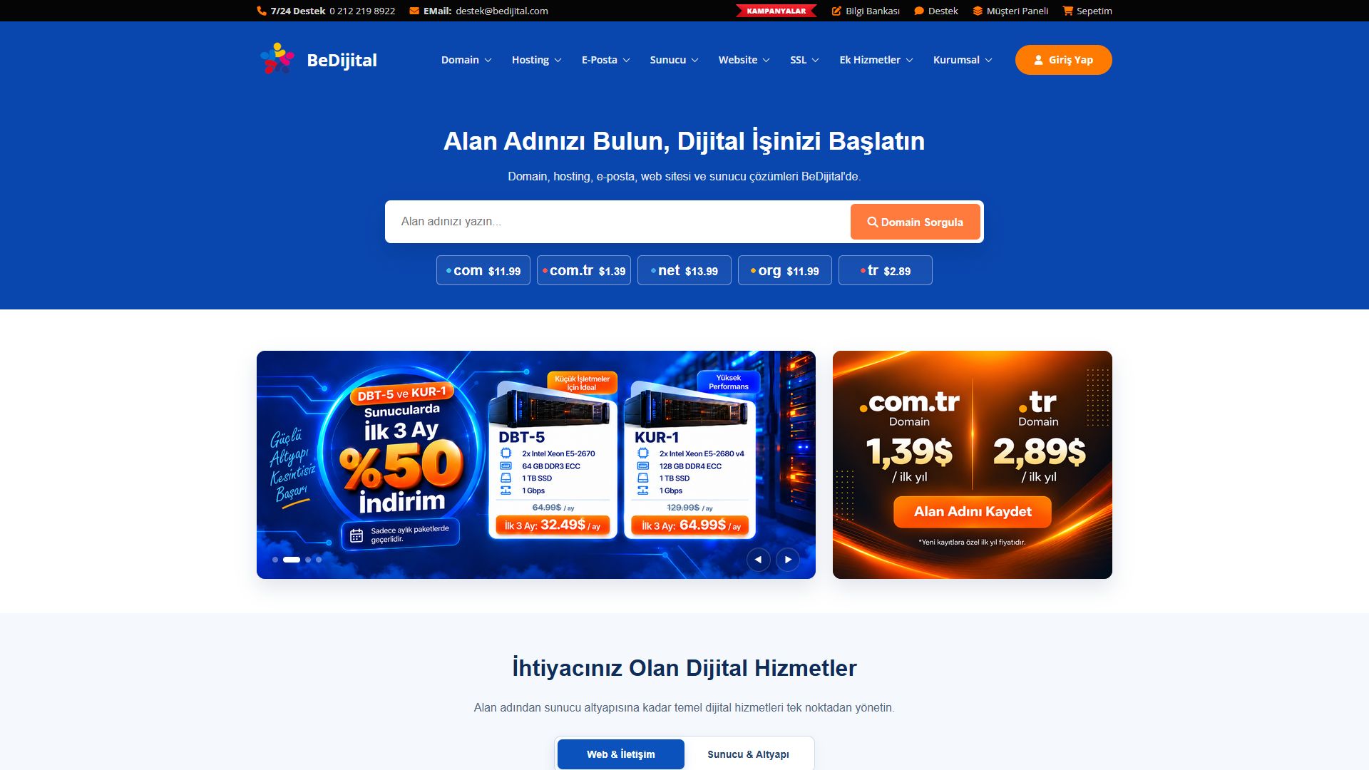 BeDijital ana sayfasındaki Giriş Yap düğmesi