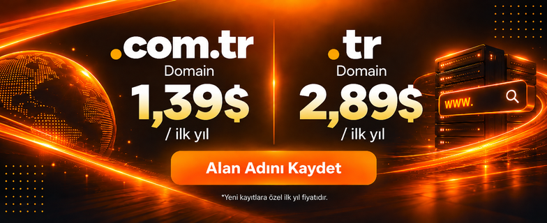 .com.tr ve .tr Alan Adlarında İlk Yıl Kampanyası